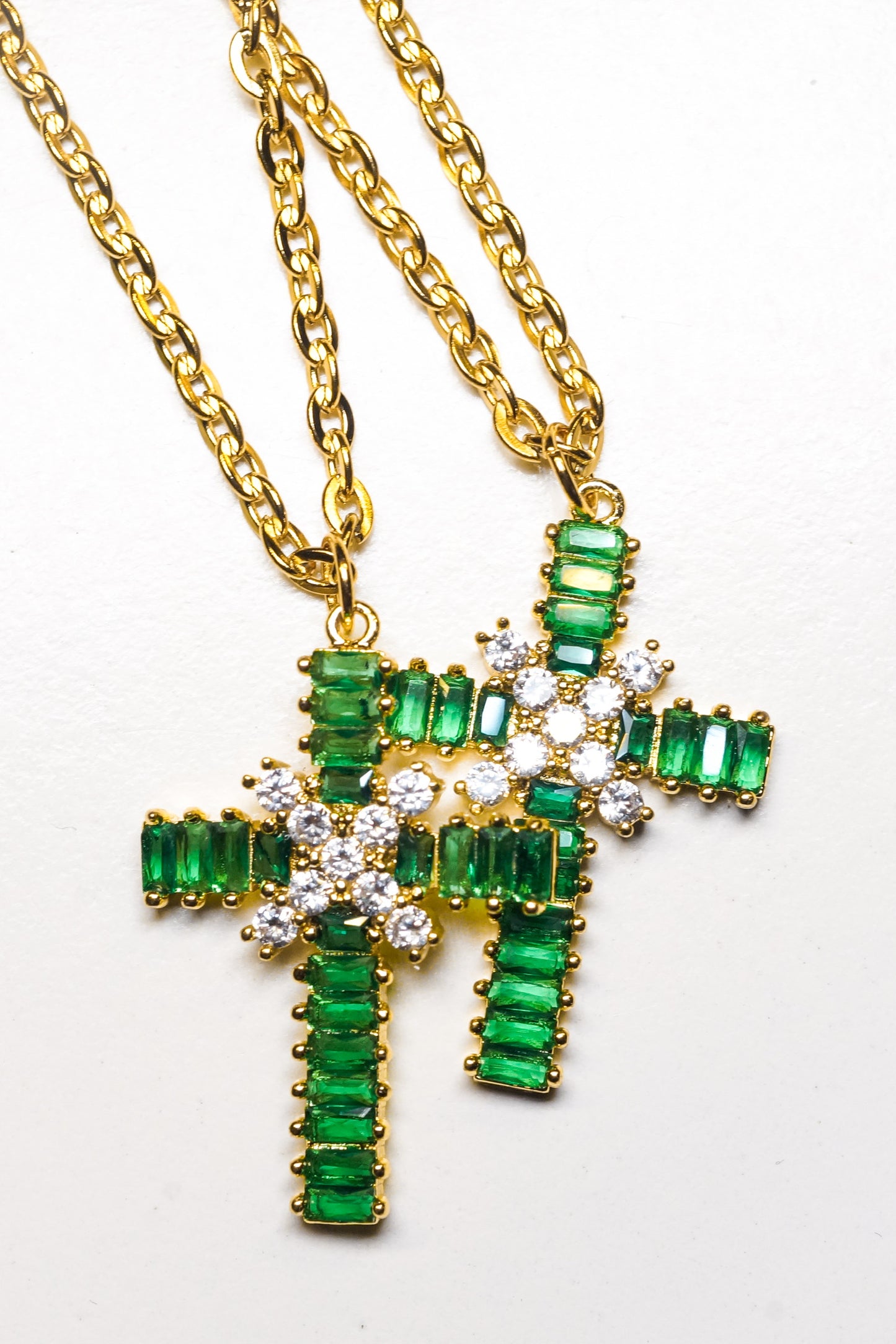 GREEN BAGUETTE CROSS