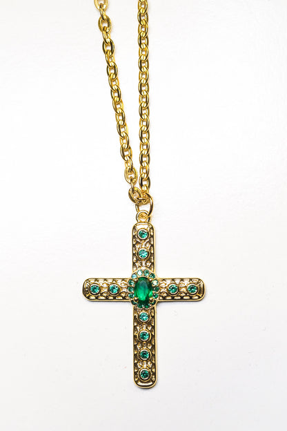 GREEN CRYSTAL CROSS