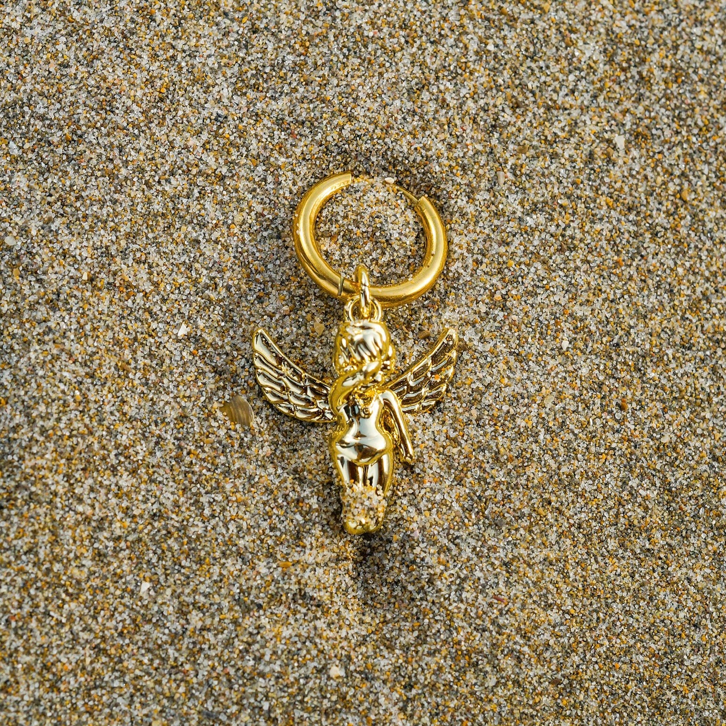 2 GOLDS ANGEL EARRING